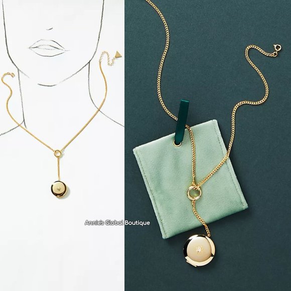 Anthropologie Jewelry - NWT ANTHROPOLOGIE Star Photo Locket 14KGP Necklace